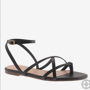 J.Crew Pilar sandals - black leather ankle tie
